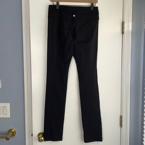 Lululemon black straight leg pants leggings sz 8 full length
